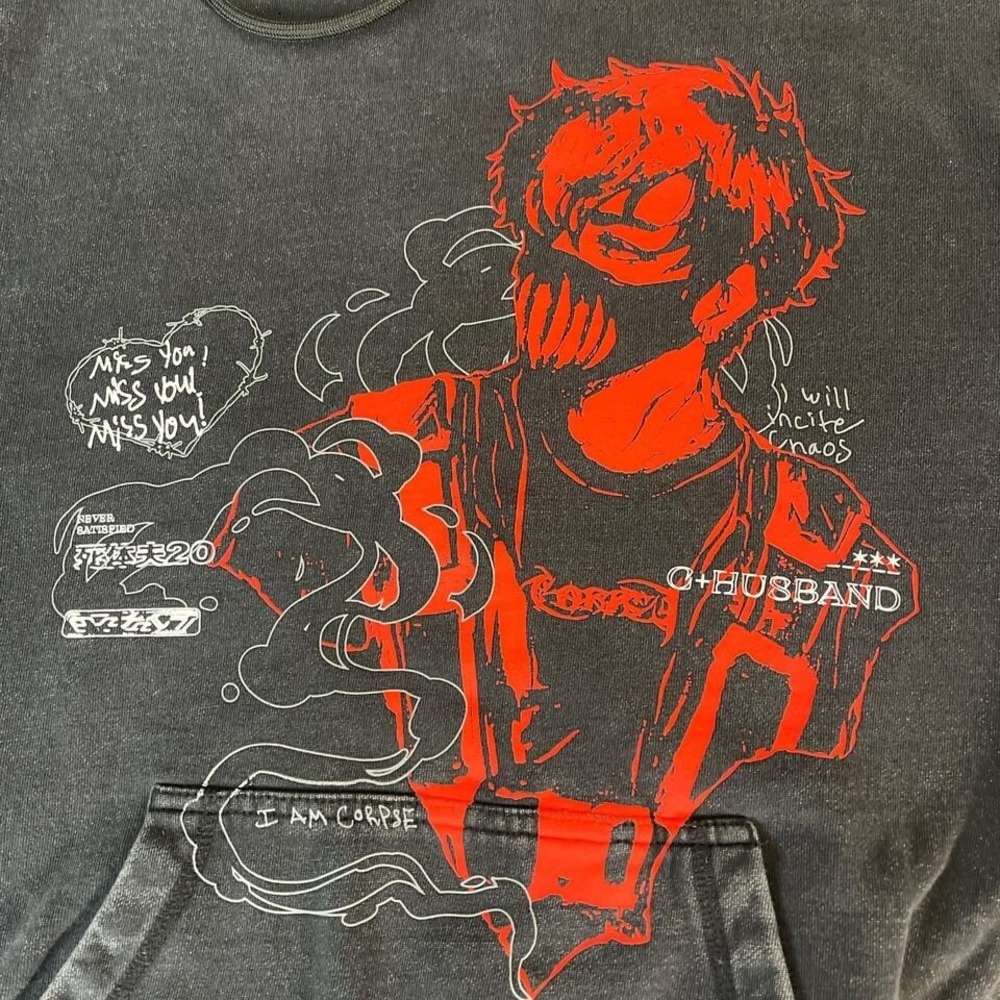 Corpse Husband "Miss You" Hoodie Large Streetwear - Picture 3 of 8